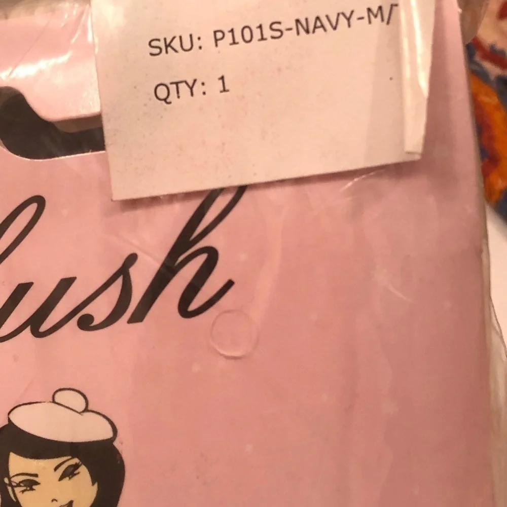 Plush Full Foot Tights Navy Size Medium NWT